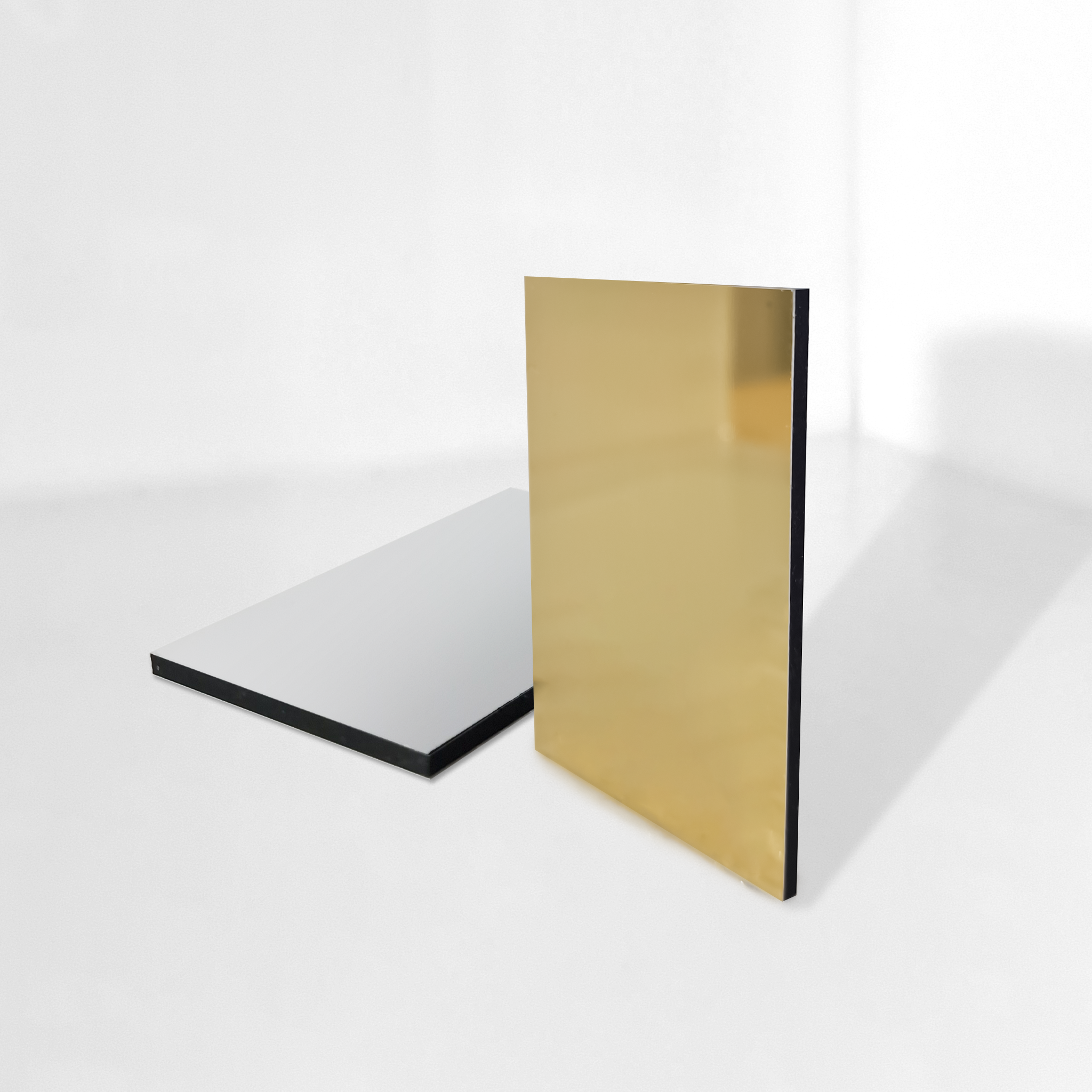 PANNELLO ALLUMINIO COMPOSITO SPECCHIO ORO SU MISURA