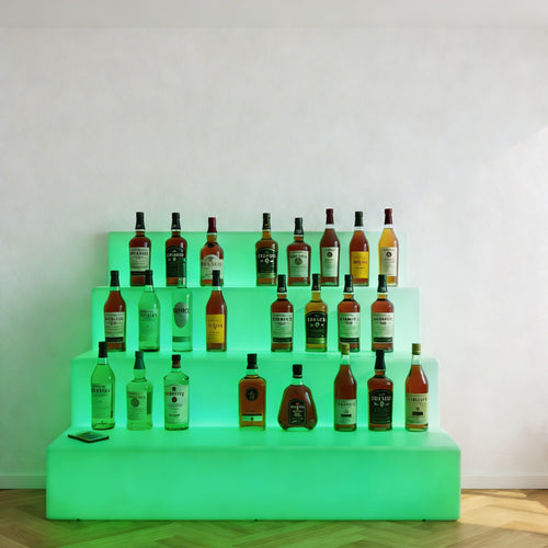 Bottigliera Luminosa LED RGB in Plexiglass Opalescente | Lumina Pro 75x40x40 cm