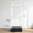 Podio Leggio in Plexiglass Trasparente con Fascia Nera Base 40x30 cm – Mod.003