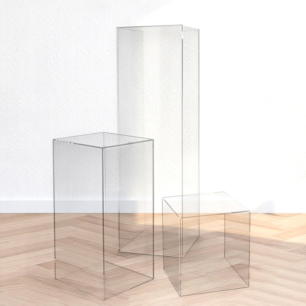 Piedistallo Colonna in Plexiglass Trasparente 30x30x100 cm