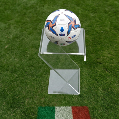Espositore da Terra a Z in Plexiglass Trasparente per Pallone da Calcio – Napoli