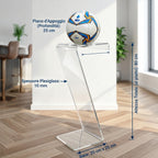 Espositore da Terra a Z in Plexiglass Trasparente per Pallone da Calcio – Napoli