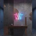 Targa Neon LED Toilette Uomo/Donna 40x30 cm su Plexiglass